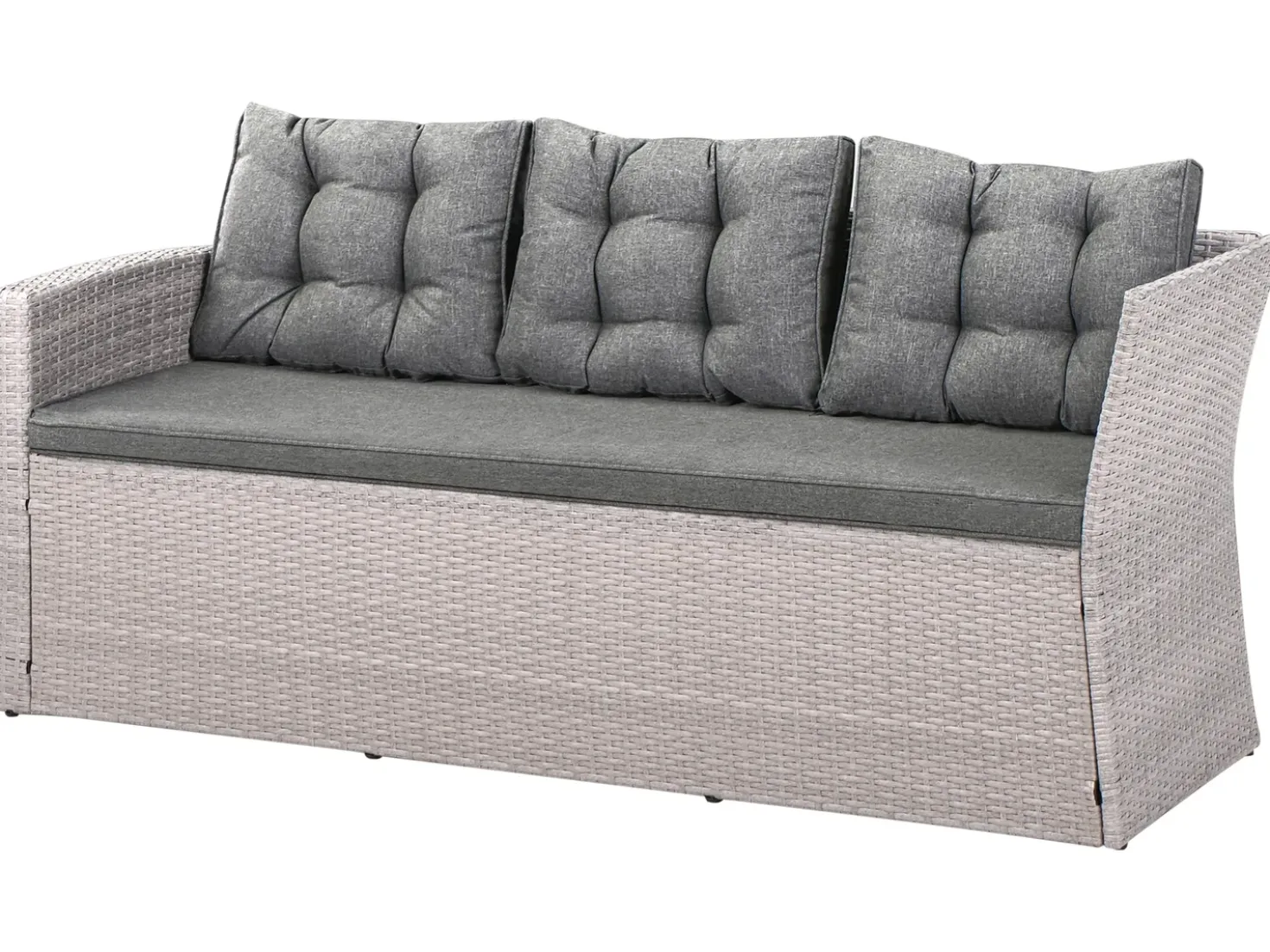 VITERBO 8 personers Have-hjørnesofa Grå PE-rattan