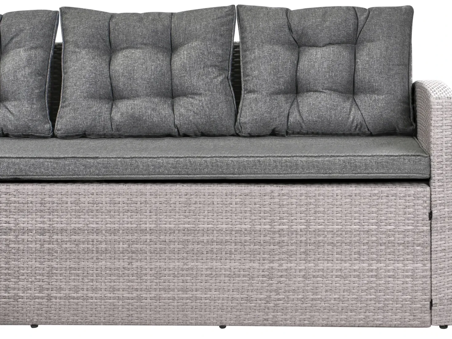 VITERBO 8 personers Have-hjørnesofa Grå PE-rattan