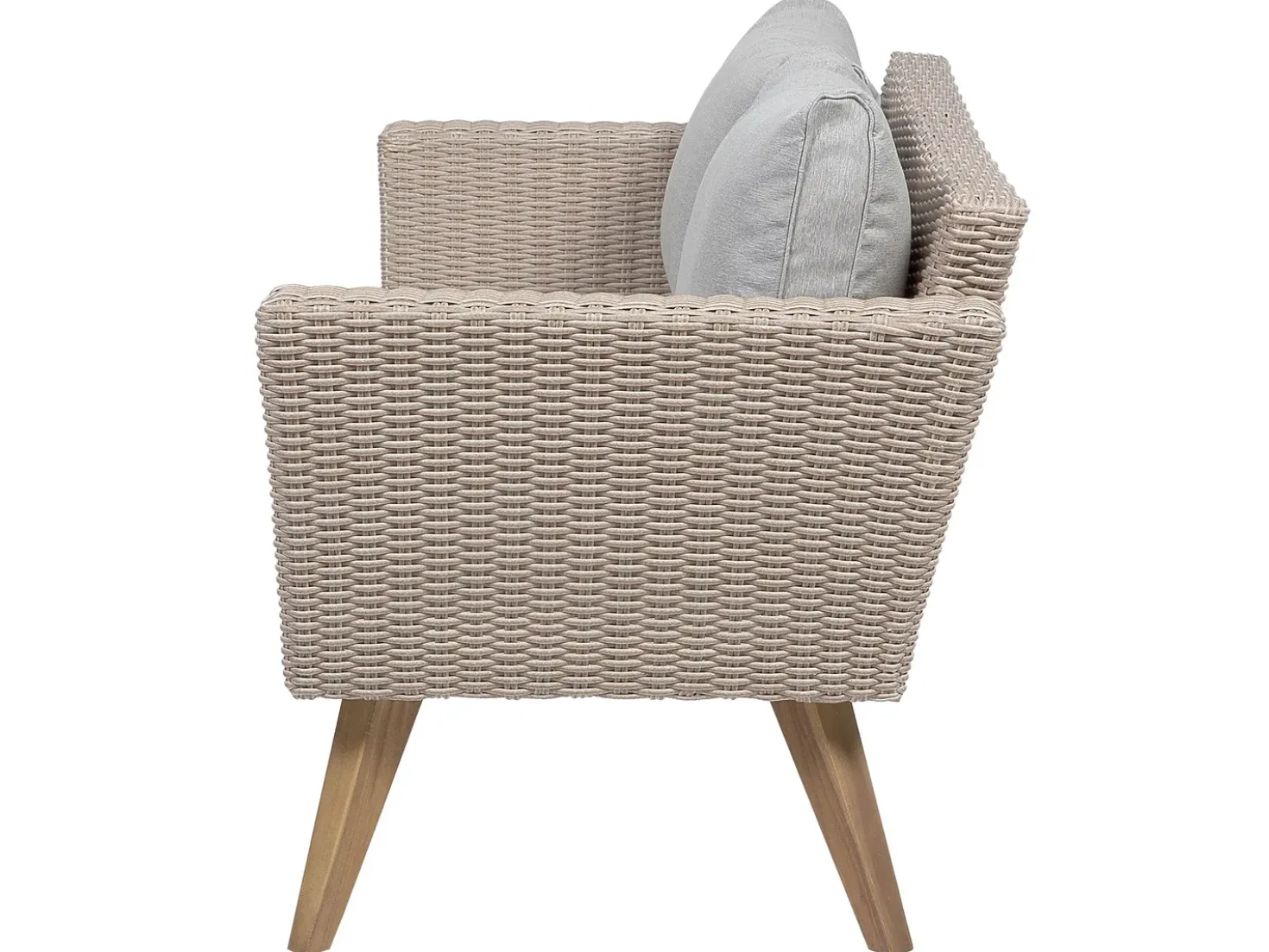 VITTORIA 4 personers Loungesæt med bord Grå PE-rattan