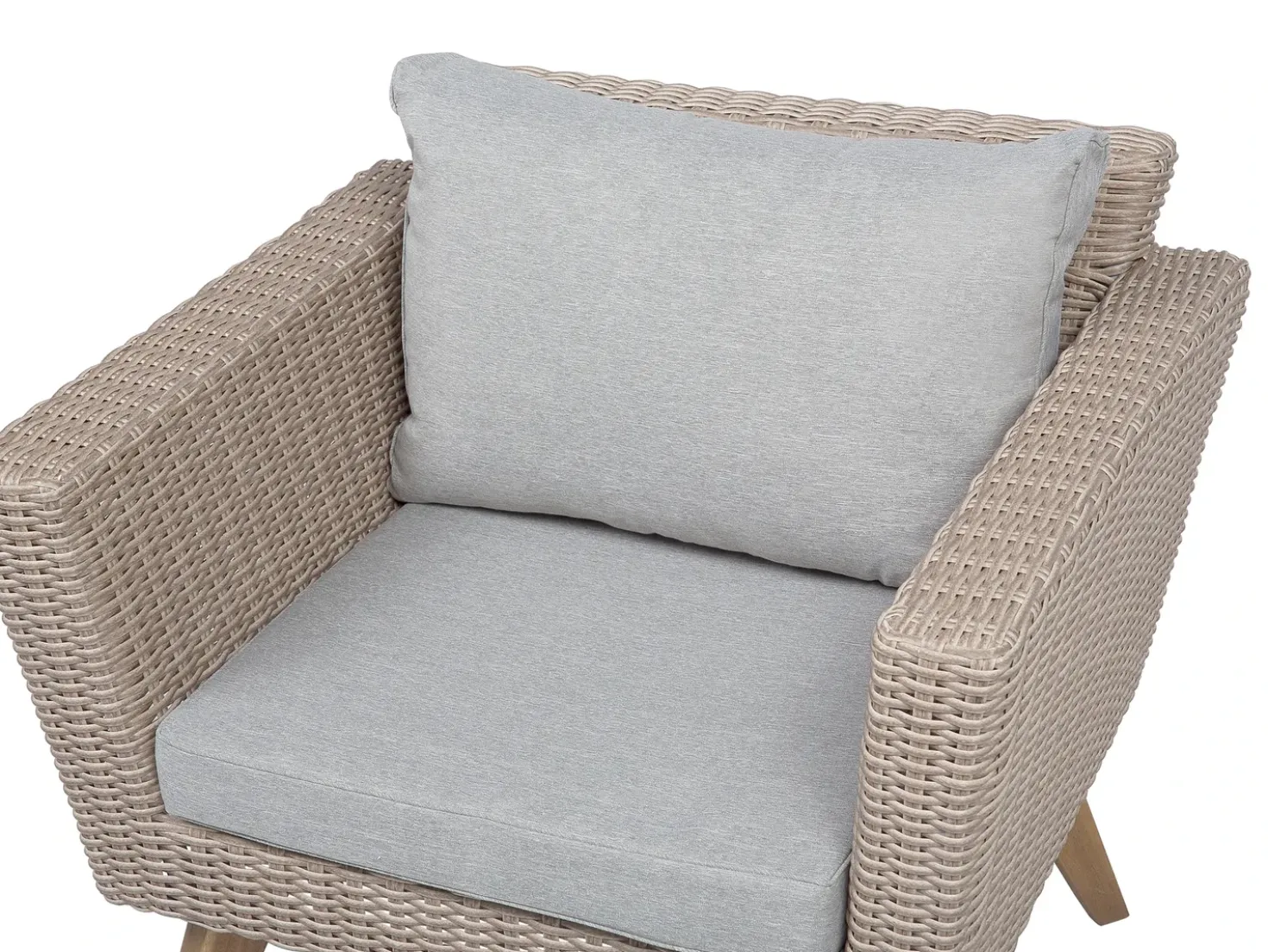 VITTORIA 4 personers Loungesæt med bord Grå PE-rattan