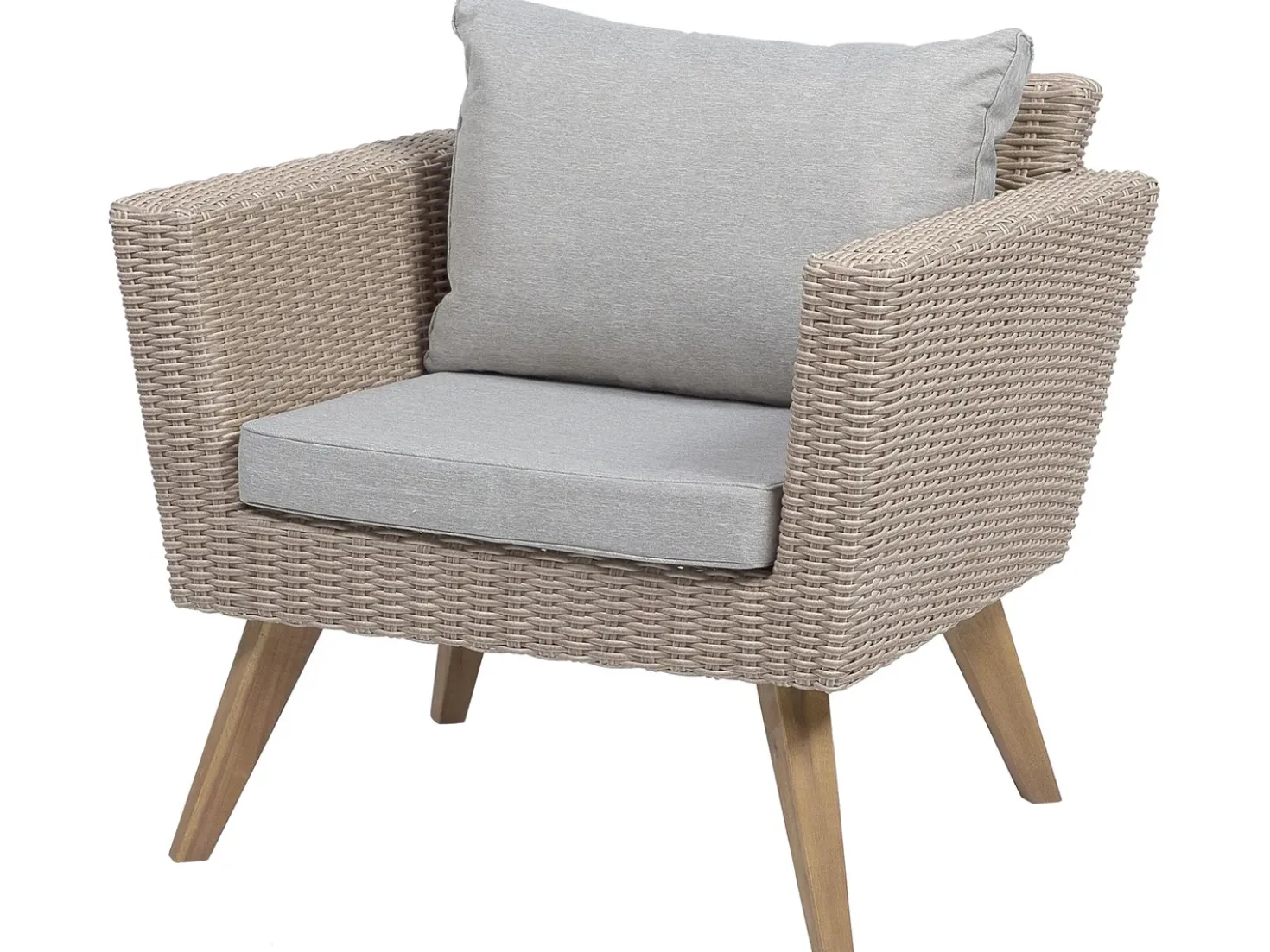 VITTORIA 4 personers Loungesæt med bord Grå PE-rattan