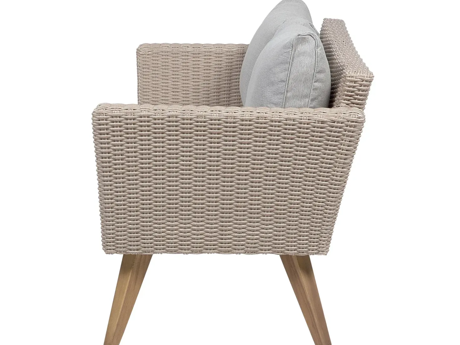 VITTORIA 4 personers Loungesæt med bord Grå PE-rattan