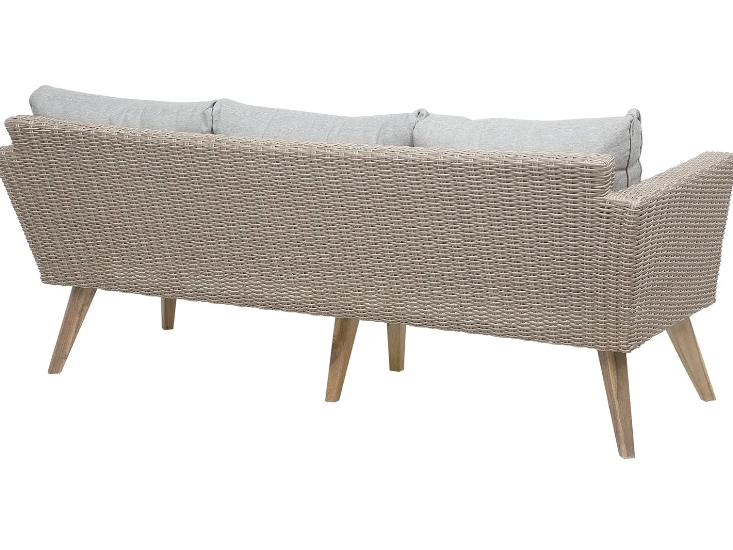 VITTORIA 5 personers Loungesæt med bord Grå PE-rattan