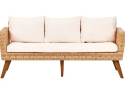 VITTORIA XL 5 personers Loungesæt med bord Cremehvid PE-rattan