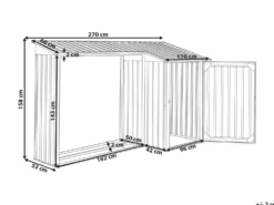 Værktøjsrum AOSTA 270 cm 105 cm Sort