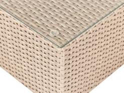 XXL 8 personers Loungesæt med bord Højrevendt Sand Beige PE-rattan