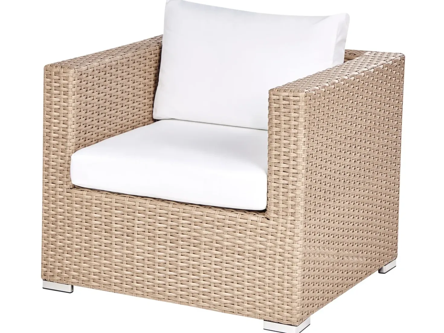 XXL 8 personers Loungesæt med bord Højrevendt Sand Beige PE-rattan