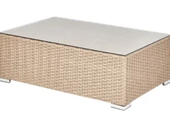 XXL 8 personers Loungesæt med bord Højrevendt Sand Beige PE-rattan