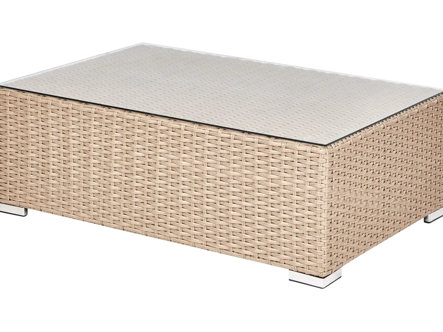 XXL 8 personers Loungesæt med bord Højrevendt Sand Beige PE-rattan