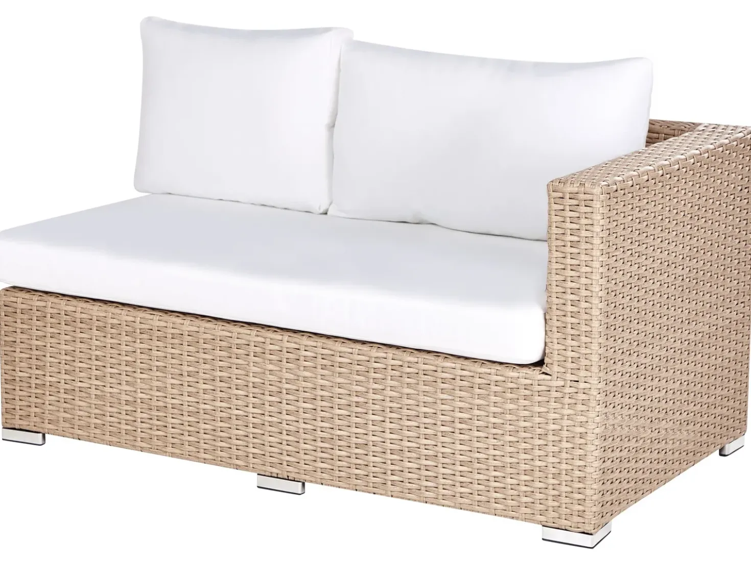 XXL 8 personers Loungesæt med bord Højrevendt Sand Beige PE-rattan